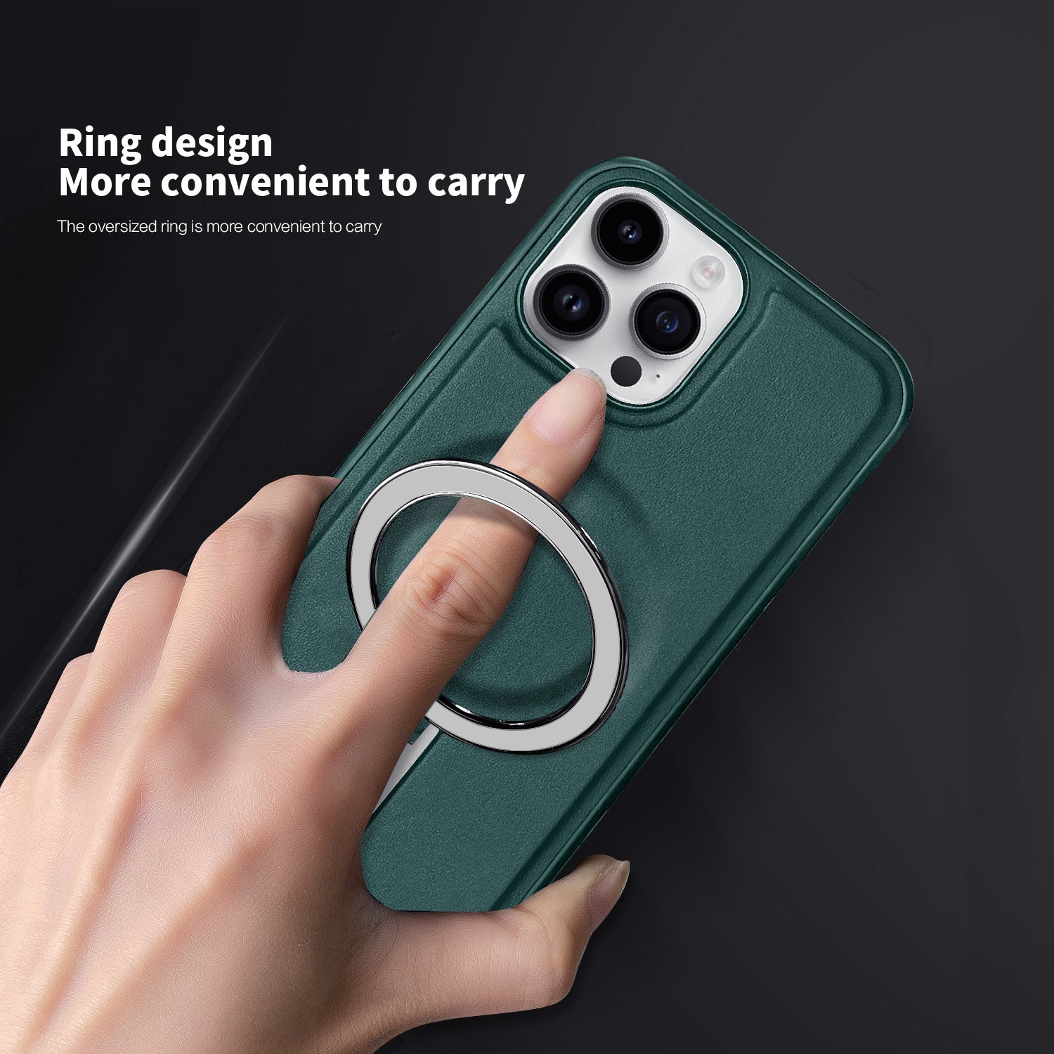 Uniqkart for iPhone 13 Pro 6.1 inch Anti-drop PU Leather Coated PC+TPU Phone Case Magnetic Cover with Kickstand - Green Uniqkart for iPhone 13 Pro 6.1 inch Anti-drop PU Leather Coated PC+TPU Phone Case Magnetic Cover with Kickstand - Green
